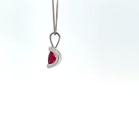 10K White Gold Genuine Ruby Pendant