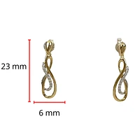 10K Yellow Gold 0.09cttw Diamond Dangle Earrings