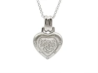 14K White Gold 0.55 cttw Diamond Heart Pendant, 18"