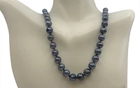 Black Cultured Graduated Pearl Strand with Sterling Silver Lobster Clasp