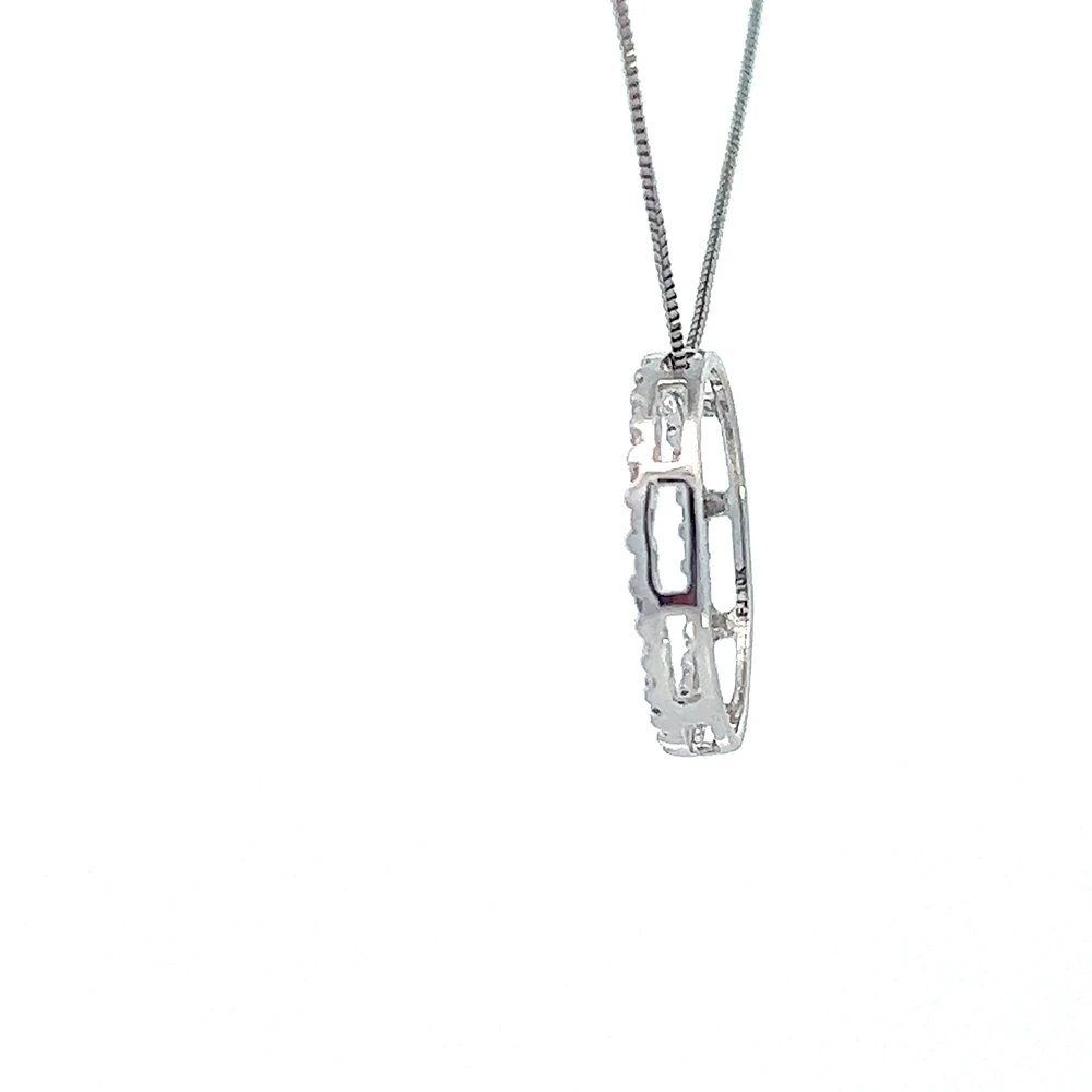 10K White Gold 0.05cttw Diamond Eternity Pendant - 18"