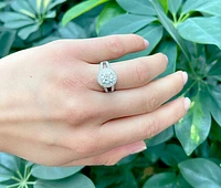 14K White Gold 1.57cttw Diamond Engagement Ring, Size 6