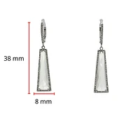14K White Gold 5.64cttw White Topaz and 0.30cttw Diamond Dangle / Drop / Chandelier Earrings