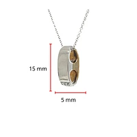 10K Two-Tone Reversible 0.07cttw Diamond Pendant, 18"