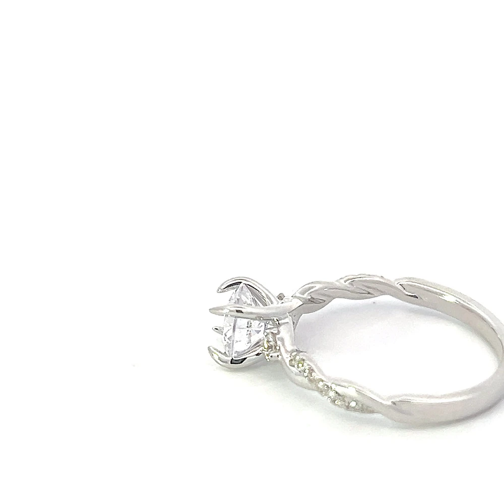 14K Round Brilliant Cut Diamond Ring - Mount Only (No centre diamond) / Gold