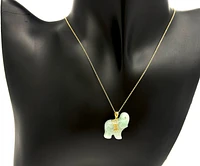 10K Gold Jadeite Elephant Pendant - yellow gold