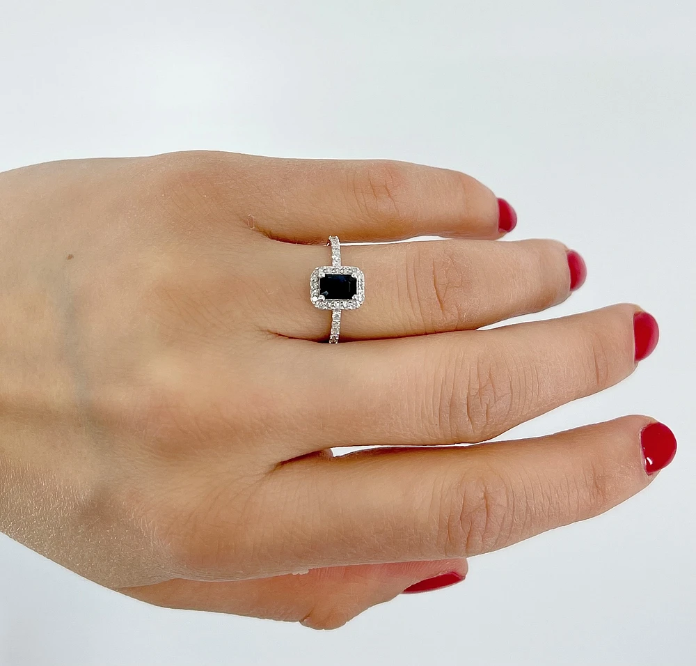 Genuine Sapphire & Diamond Ring