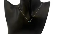 14K White Gold 0.62cttw Blue Topaz and 0.04cttw Diamond Necklace - 18 Inches