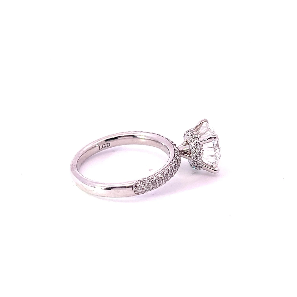 14K White Gold 3.62cttw Lab Grown Diamond Engagement Ring - /