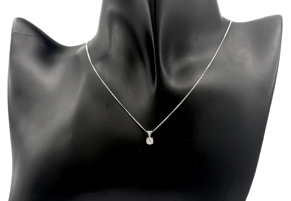 10K Gold 0.07cttw 4 Claw Illusion Setting Diamond Pendant