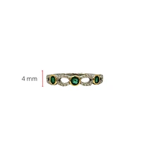 14K 2 Tone Gold 0.25cttw Genuine Emerald and 0.10cttw Diamond Ring, size 7