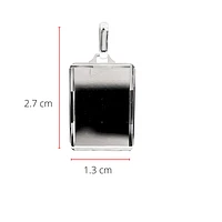 10K White Gold Diamond Cut Engravable Plate Charm - 18x13mm