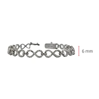14K White Gold 2.10cttw Diamond Infinity Tennis Bracelet, 7"