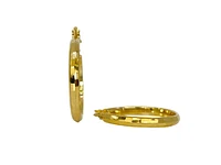 10K Yellow Gold 25mm Hammered Earrings