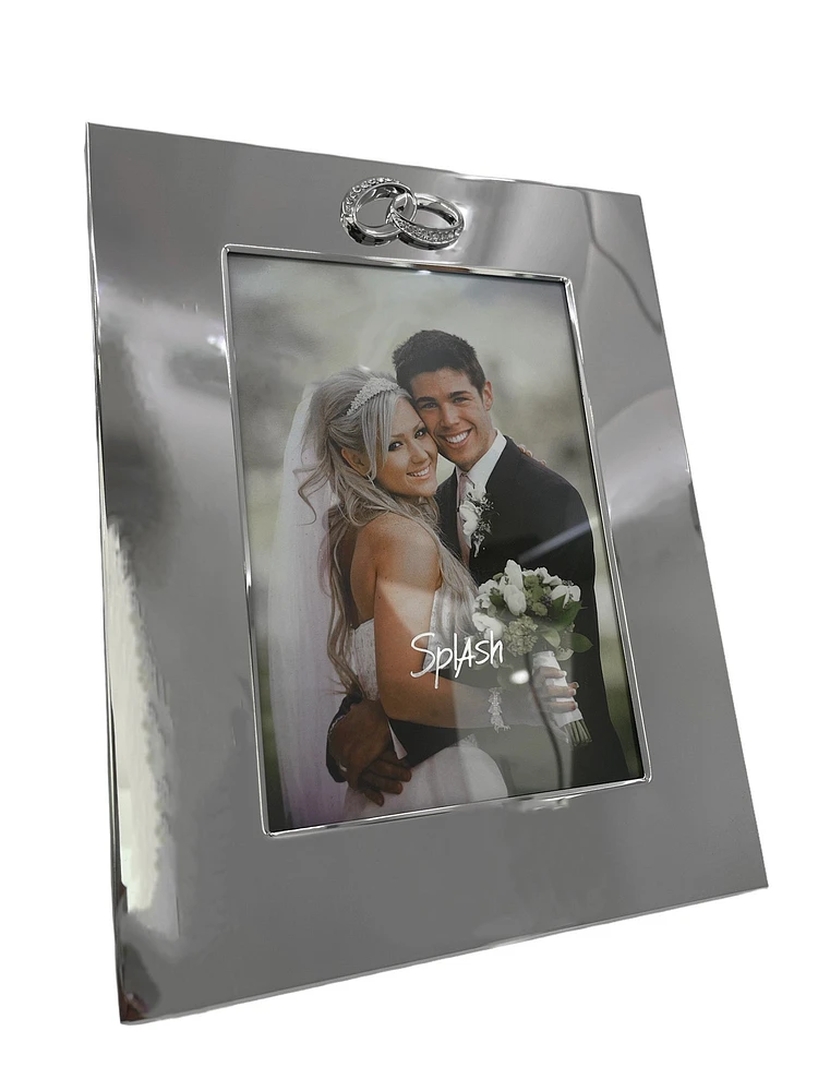 5X7" Silver Plated Frame with Double Ring Icon