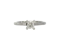 14k White Gold 0.45Cttw Lab Grown Princess Cut Diamond Engagement Ring - /