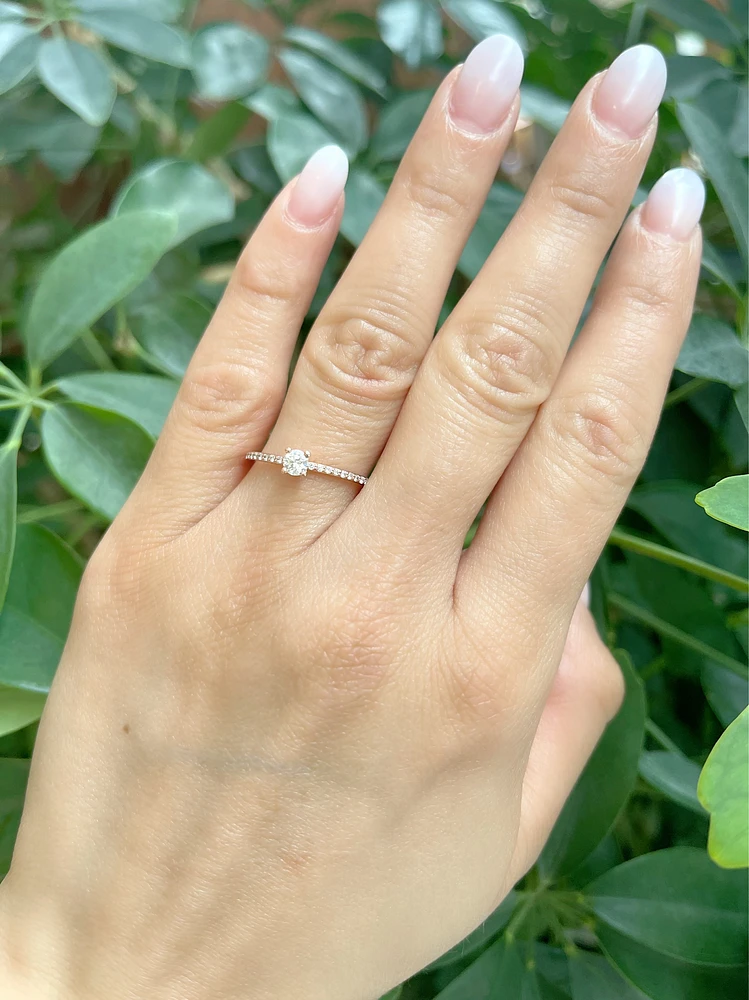 10K Rose Gold 0.30cttw Canadian Diamond Ring, Size 6.5