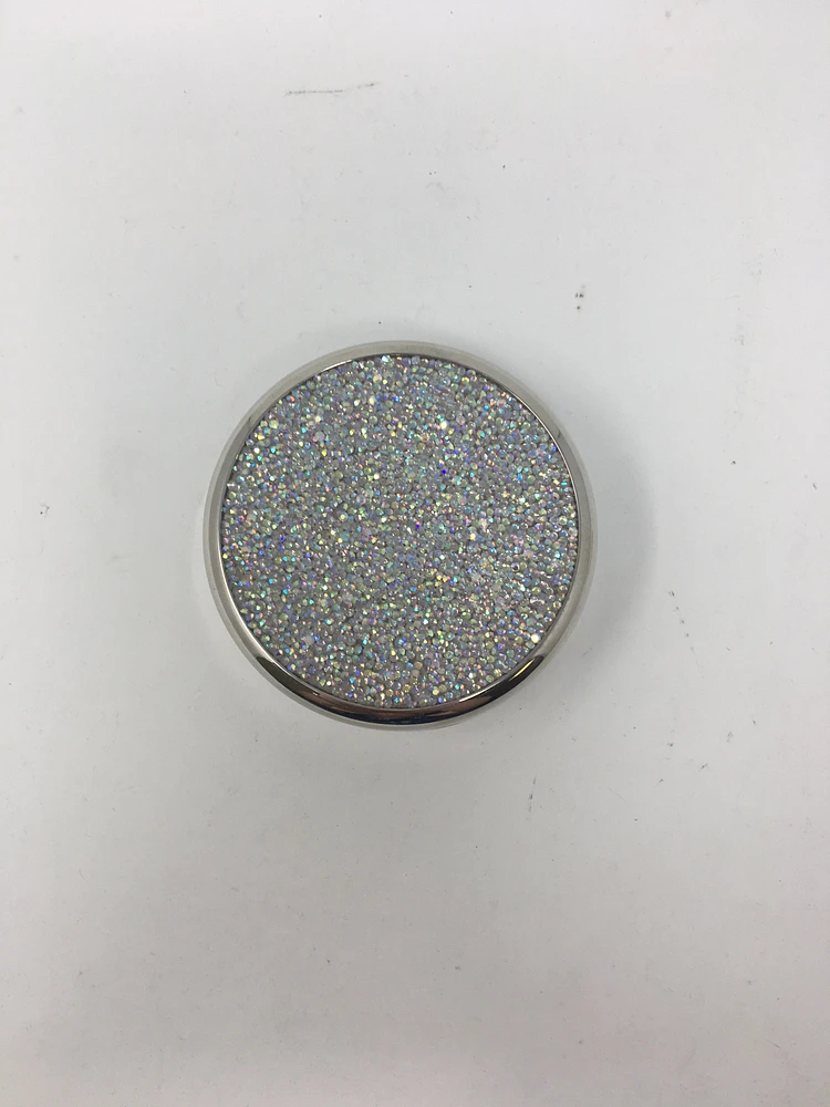 Silver Crystal Round Trinket Box