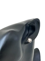 925 Sterling Silver 5mm Cubic Zirconia Knot Stud - 8mm x 8mm