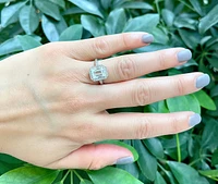 10K White Gold  2.0cttw Genuine White Topaz Ring, size 6.75