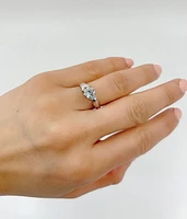 10K White Gold 0.60cttw Genuine Aquamarine & 0.08cttw Diamond Ring, size 6.5