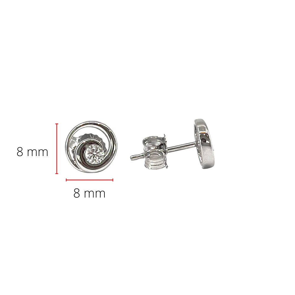 14K White Gold 0.128cttw Canadian Diamond Earring