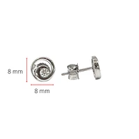 14K White Gold 0.128cttw Canadian Diamond Earring