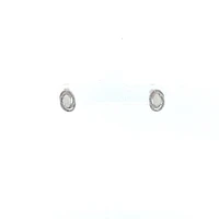 925 Sterling Silver Opal & Diamond Stud Earrings