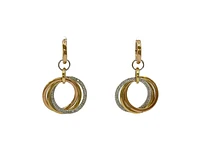 14K Tri Tone 0.32ctts Diamond Earrings