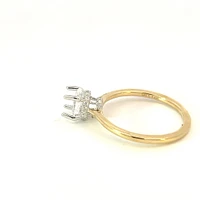 14K Oval Cut Hidden Halo Diamond Ring - Mount Only (No centre diamond) / Gold
