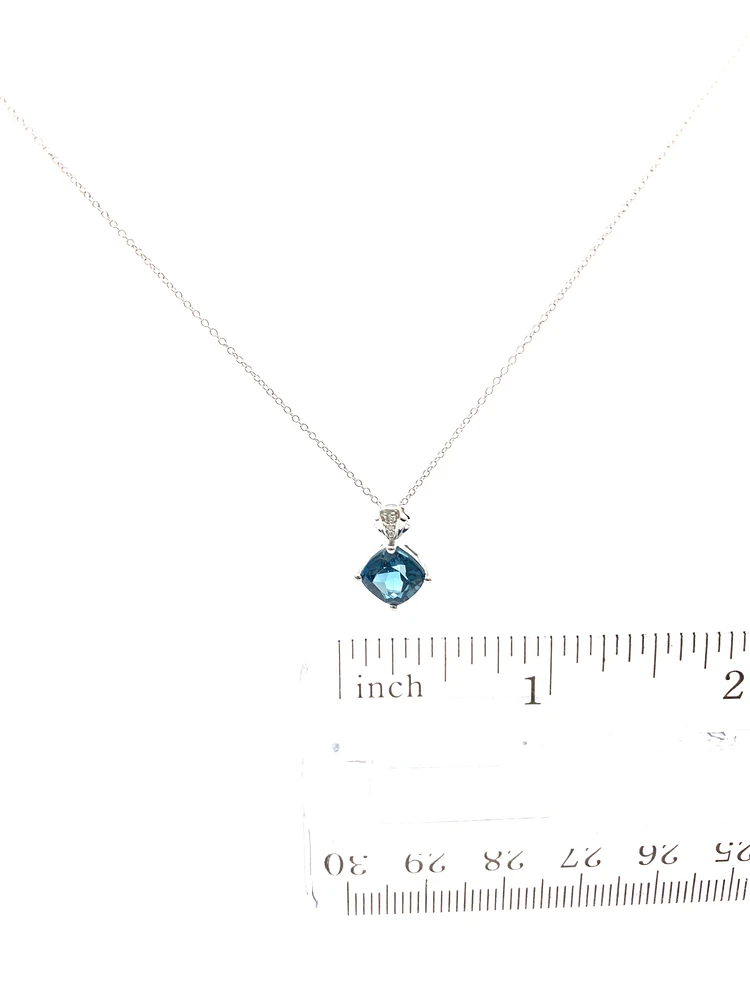 London Blue Topaz and Diamond Pendant