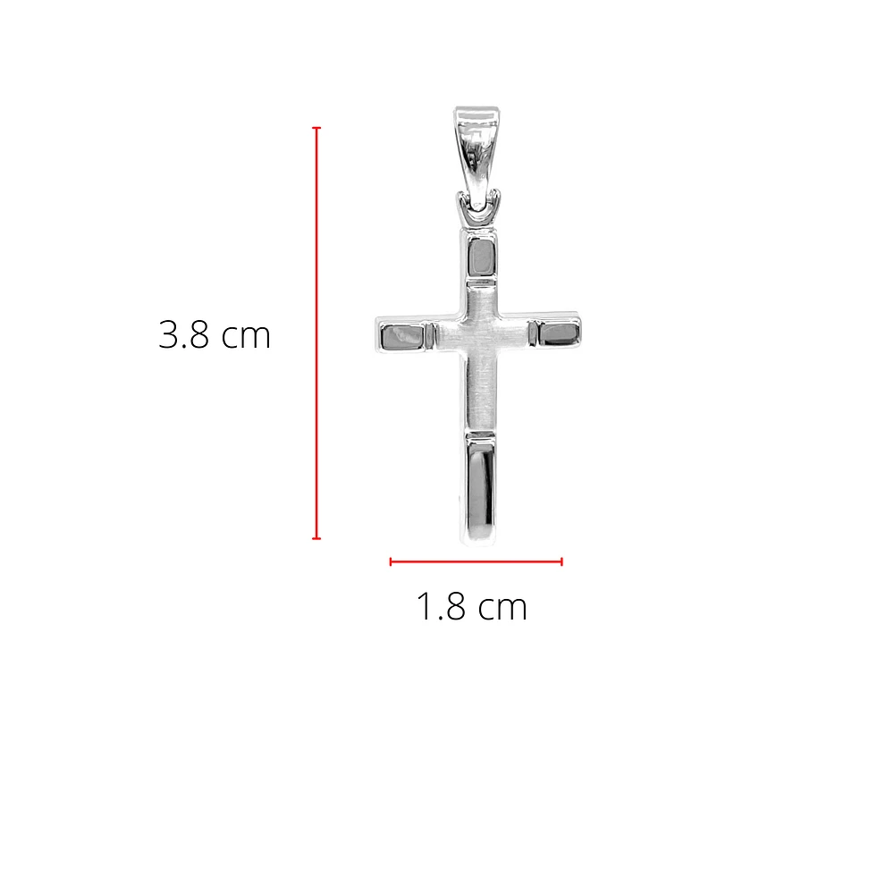 10K White Gold Cross Charm