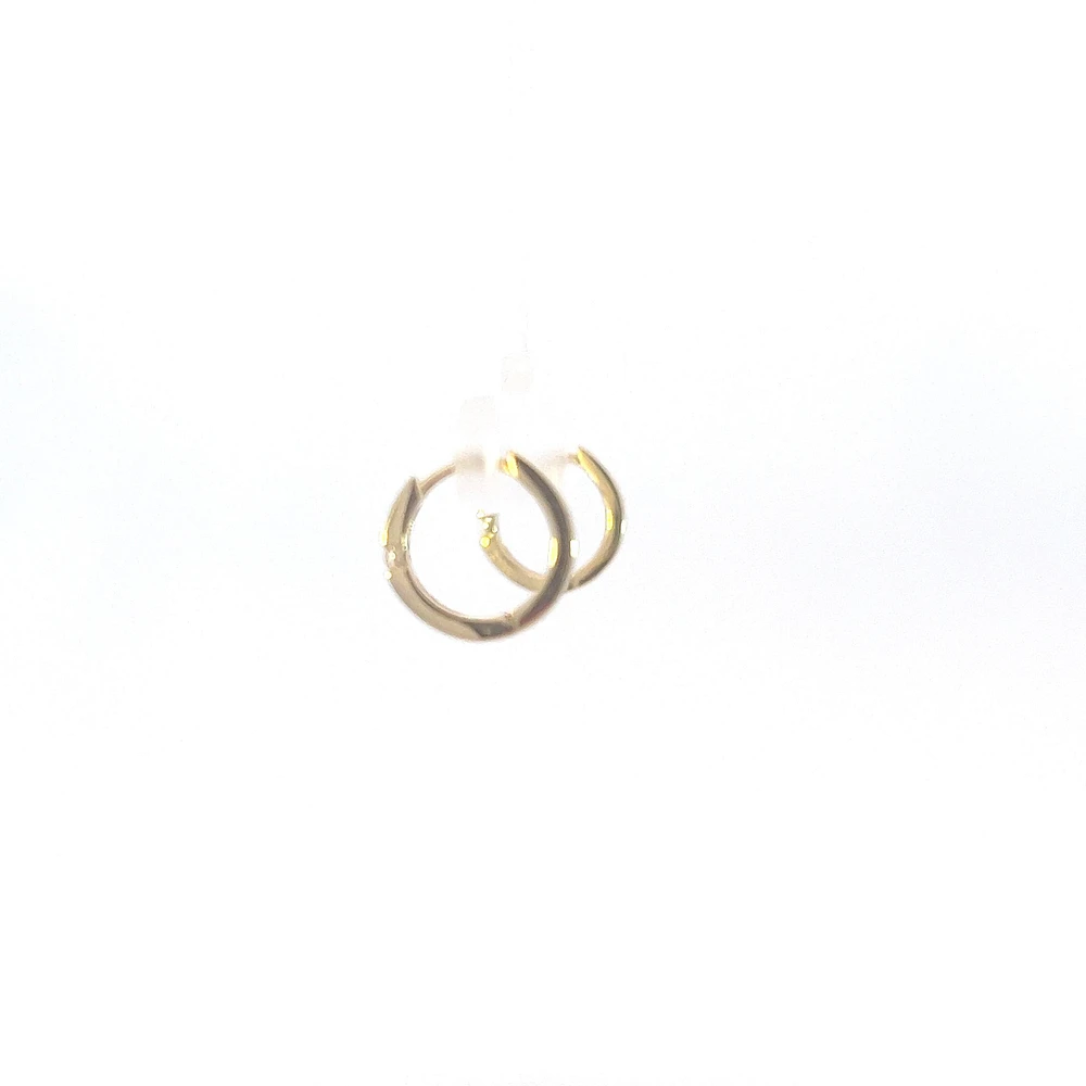 10K Gold 0.04cttw Diamond Hoop / Huggie / Hinged Earring