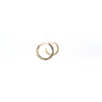 10K Gold 0.04cttw Diamond Hoop / Huggie / Hinged Earring
