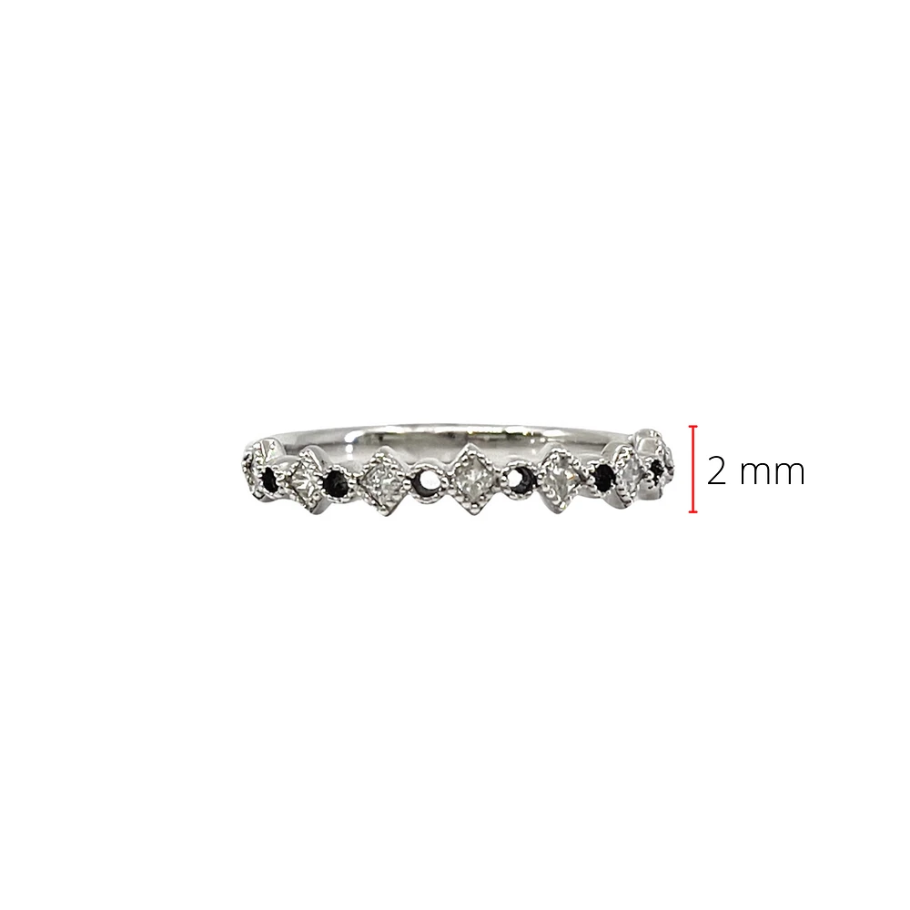 10K White Gold 0.14cttw Princess Cut Diamond Ring, size 6.5