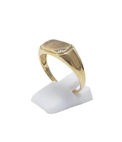 10K Yellow Gold 0.007cttw Diamond Signet Ring for Men, - /