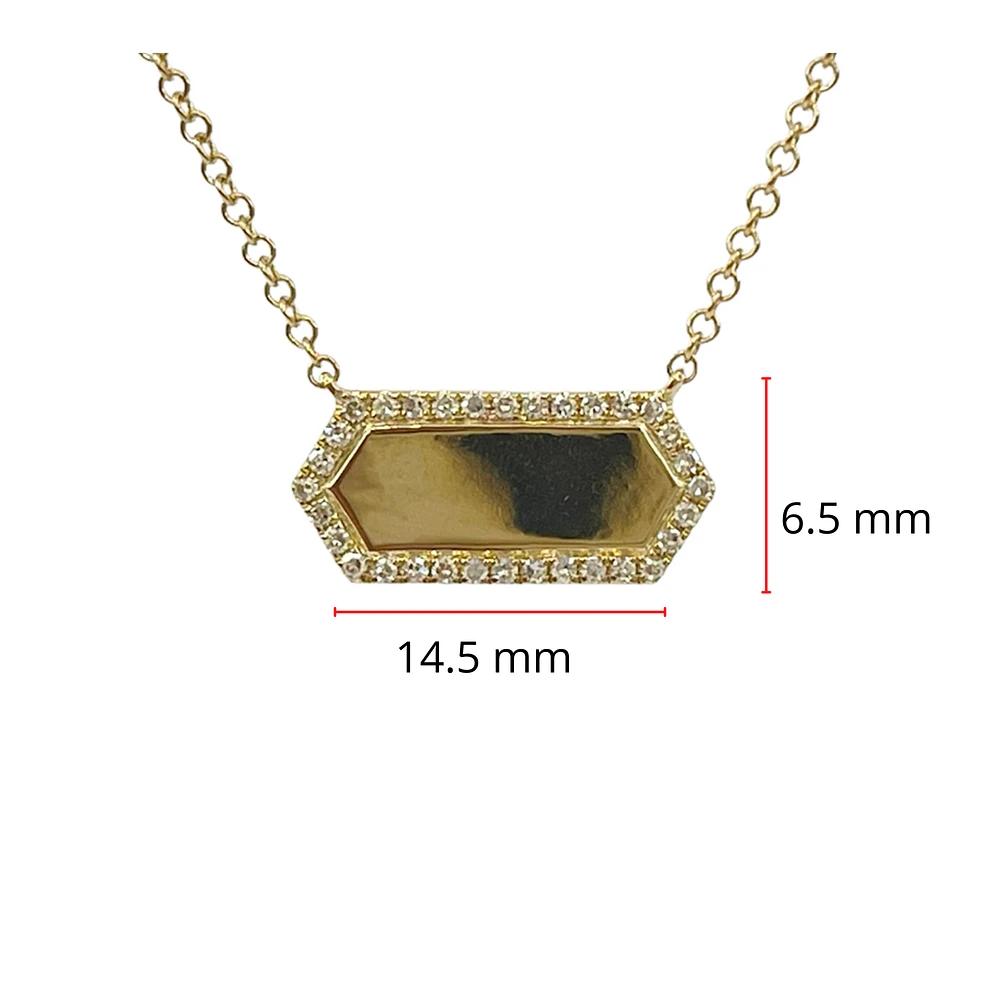 14K Yellow Gold 0.10cttw Diamond Pendant, 18"