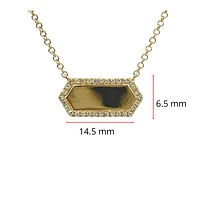 14K Yellow Gold 0.10cttw Diamond Pendant, 18"