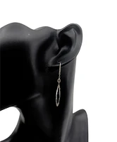14K White Gold 4.03cttw White Topaz and 0.12cttw Diamond Dangle Earrings