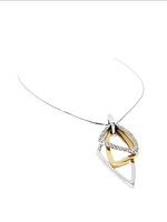 14K 2 Tone Gold 0.22cttw Diamond Pendant, 18"