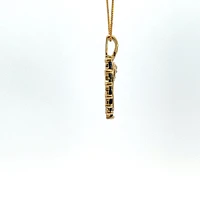 10K Gold 0.03 cttw Diamond and Sapphire Heart Pendant