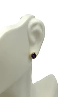 10K Yellow Gold 0.60cttw Cushion Cut Amethyst Bezel Set Stud Earrings