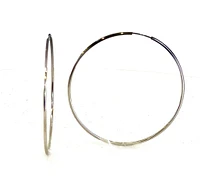 10K White Gold 12mm Sleeper/Keeper/Hoop Earrings 