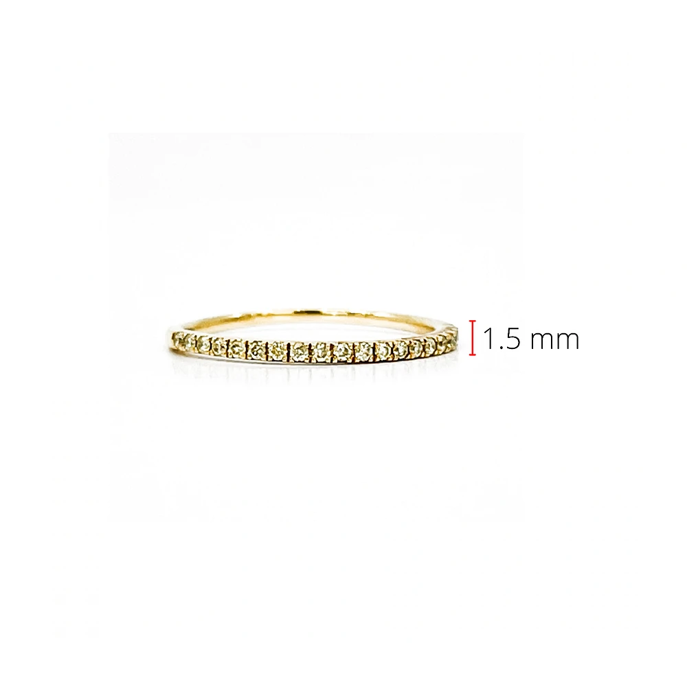 14K Yellow Gold 0.15cttw Yellow Diamond Ring, size 6.5