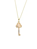 10K Yellow Gold Mother of Pearl and 0.02ctttw Diamond Pendant, 18"