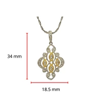 14K White & Yellow Gold 0.49cttw Diamond Pendant, 18"