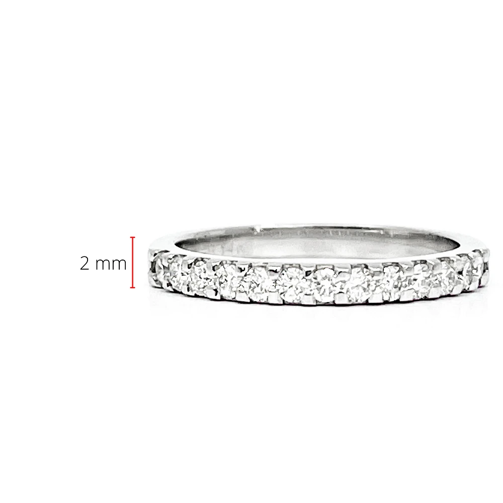14K White Gold 0.40ctts Round Cut Diamond Wedding Band