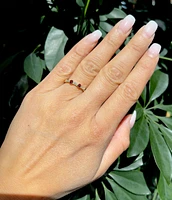 10K Yellow Gold Garnet and Diamond Ring - / 4.5
