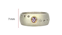 Silver & 18K Yellow Gold Plated Amethyst Ring, 8
