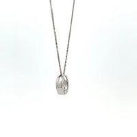 10K White Gold Diamond 0.075cttw Round Cut Pendant 18"